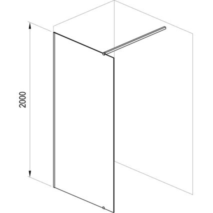 Ravak GW9WA030SZ1 - Walk-in tuš kabina 100x200 cm crna