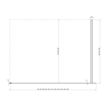 Ravak GW9WA030SZ1 - Walk-in tuš kabina 100x200 cm crna