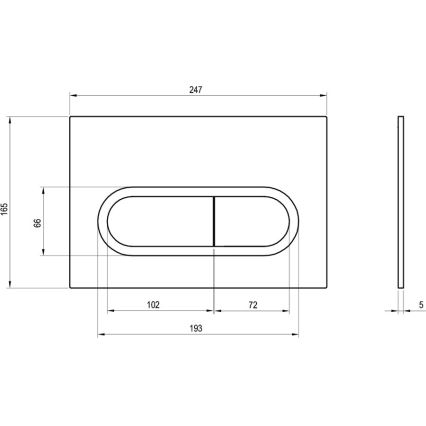 Ravak X01454 - Tipka za ispiranje CHROME 24,7x16,5 cm matirani krom