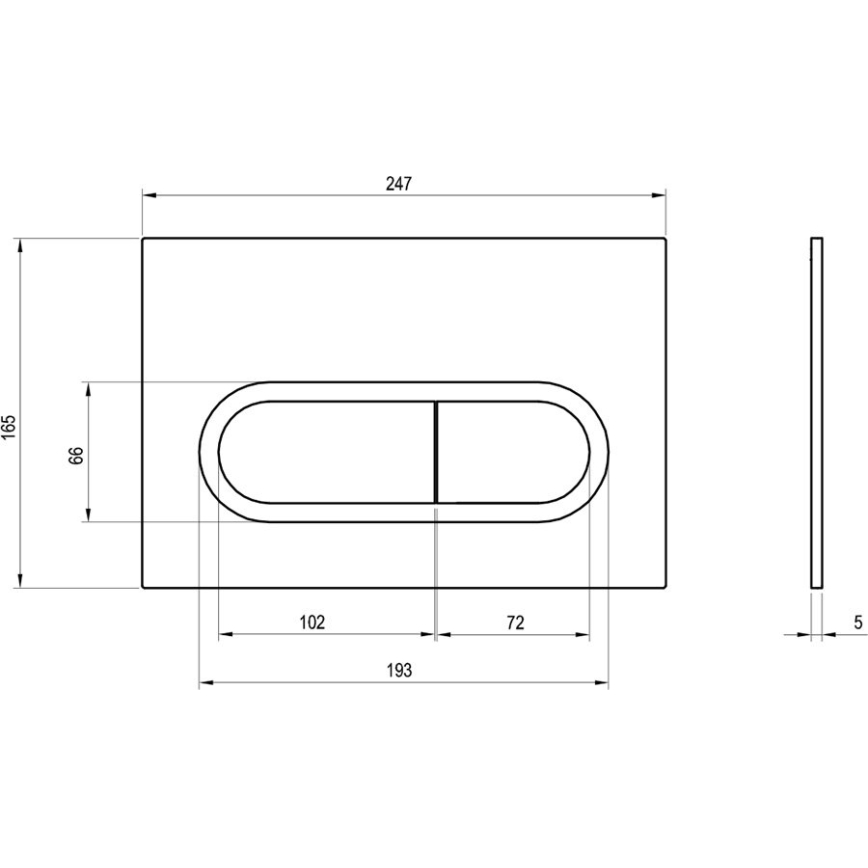 Ravak X01454 - Tipka za ispiranje CHROME 24,7x16,5 cm matirani krom
