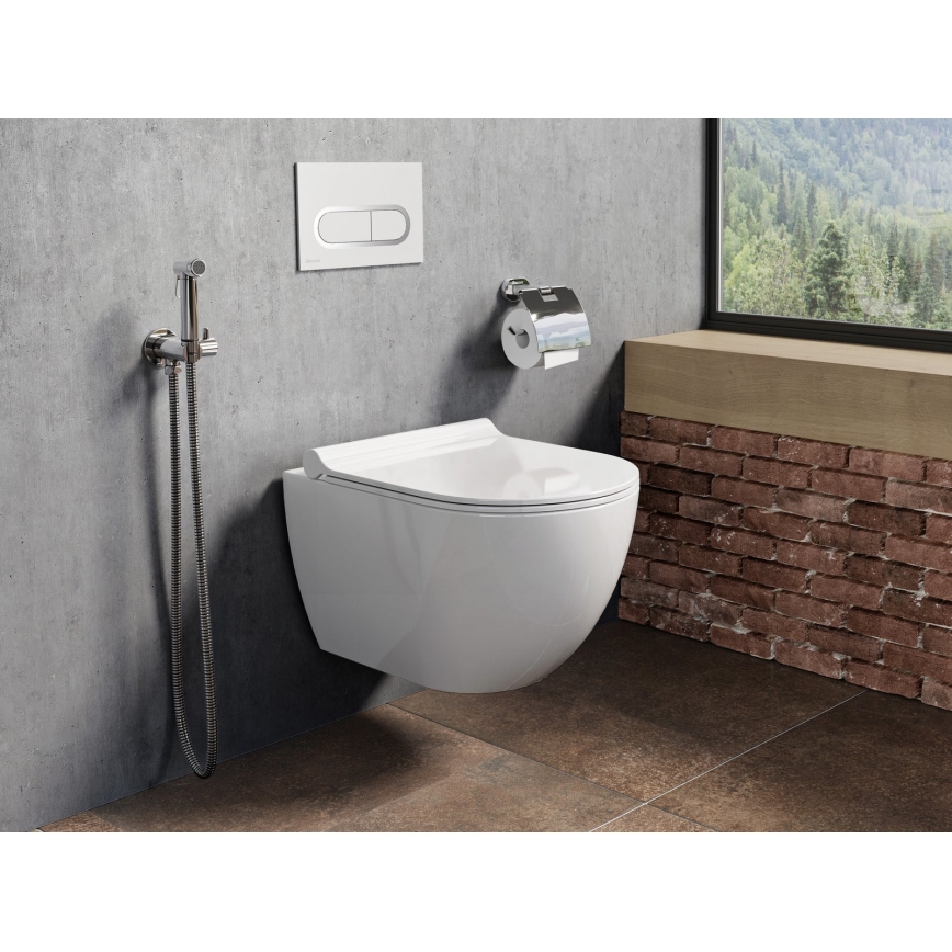 Ravak X01455 - Tipka za ispiranje CHROME 24,7x16,5 cm bijela