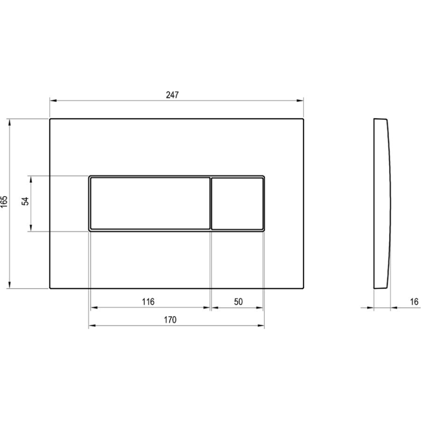 Ravak X01457 - Tipka za ispiranje UNI 24,7x16,5 cm bijela