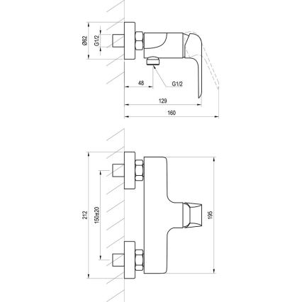 Ravak X070121 - Tuš miješalica FLAT sjajni krom