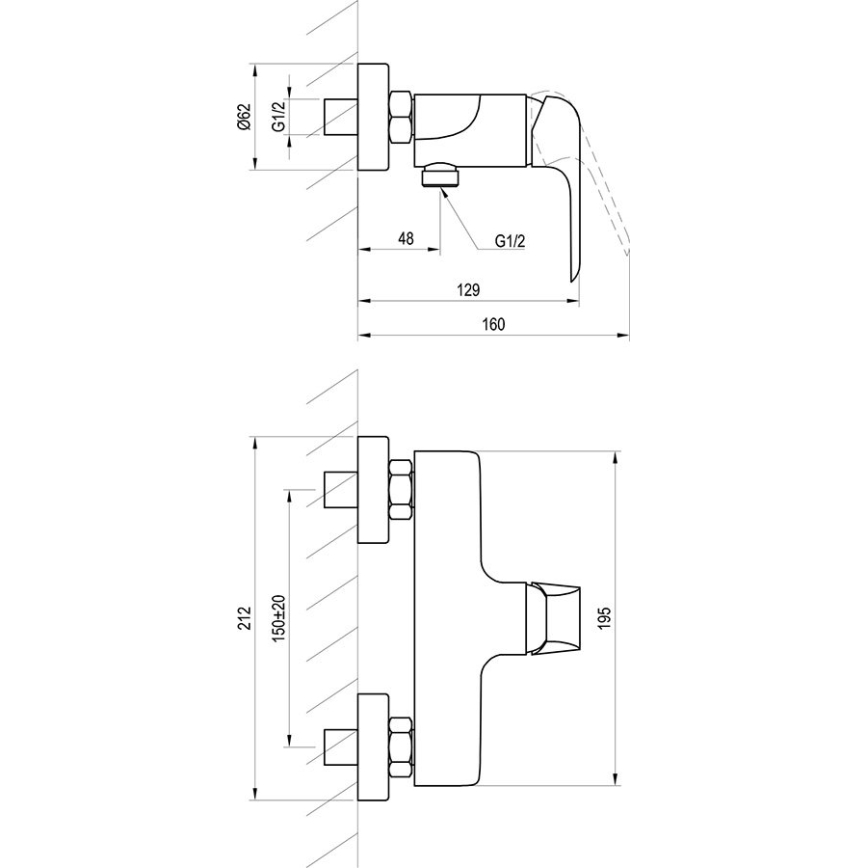 Ravak X070121 - Tuš miješalica FLAT sjajni krom