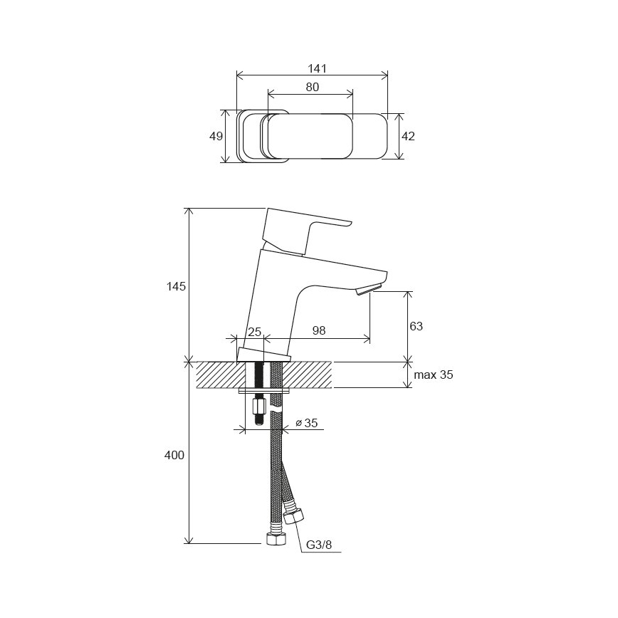 Ravak X070127 - Slavina za umivaonik FREE 14,5 cm polirani krom