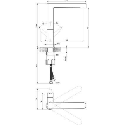 Ravak X070143 - Miješalica za umivaonik PURI 26,9 cm, sjajni krom