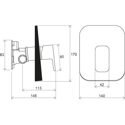 Ravak X070159 - Tuš miješalica za podžbuknu ugradnju FREE crna
