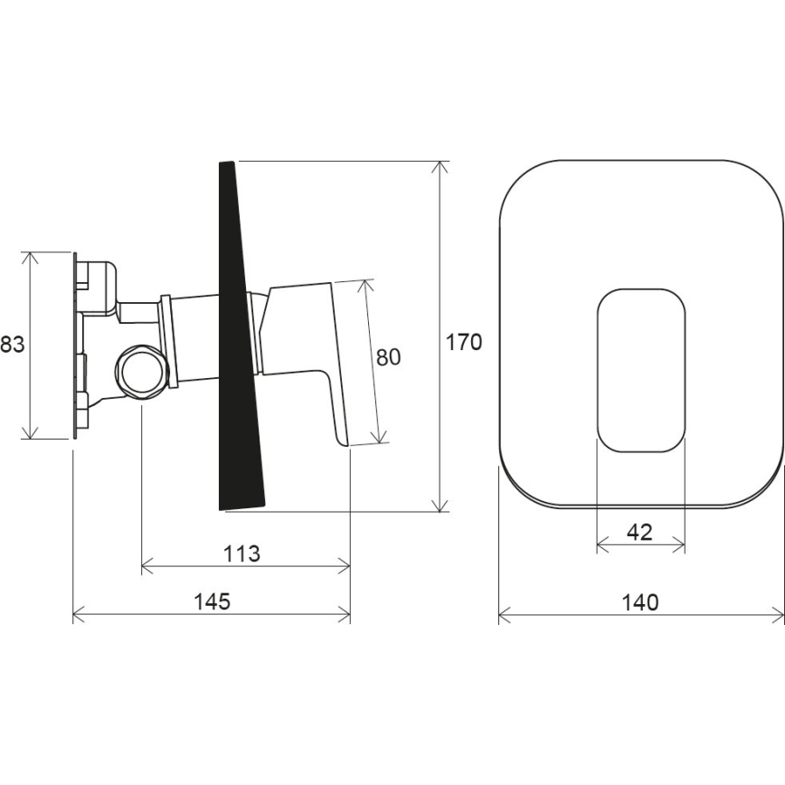 Ravak X070159 - Tuš miješalica za podžbuknu ugradnju FREE crna