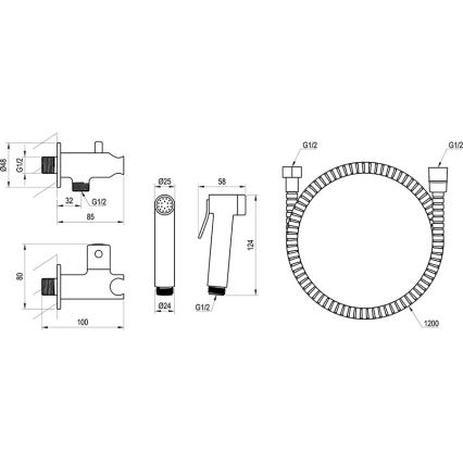 Ravak X070166 - Ručna bide tušica za podžbuknu ugradnju, sjajni krom