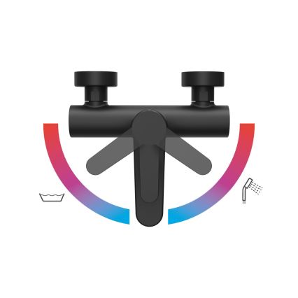 Ravak X070185 - Baterija za kadu PURI crna