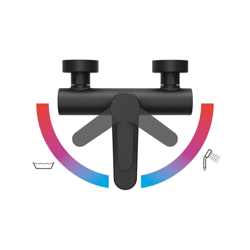 Ravak X070185 - Baterija za kadu PURI crna