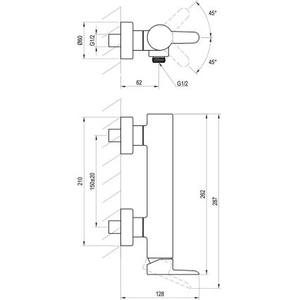 Ravak X070187 - Tuš miješalica PURI crna