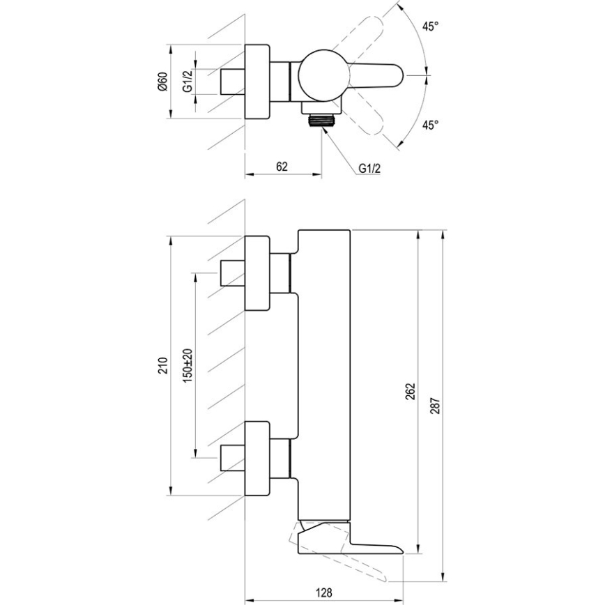 Ravak X070187 - Tuš miješalica PURI crna