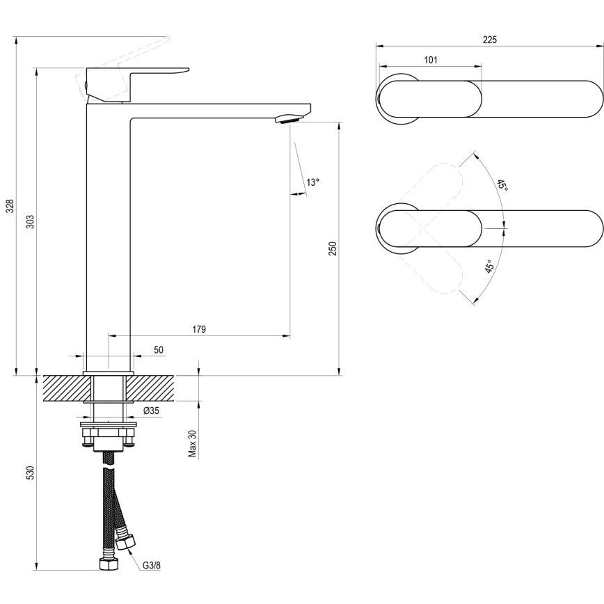 Ravak X070447 - Slavina za umivaonik CHROME 30,3 cm sjajni krom