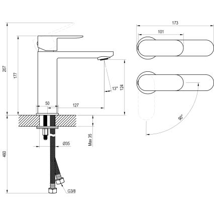 Ravak X070448 - Baterija za umivaonik CHROME 17,7 cm sjajni krom