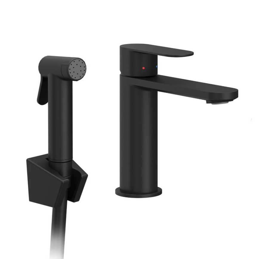 Ravak X070462 - Umivaonska baterija s ručnim tušem za bide CHROME crna