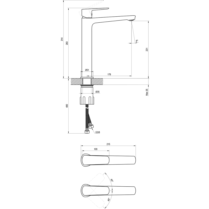 Ravak X070472 - Slavina za umivaonik LIFE 28 cm, sjajni krom