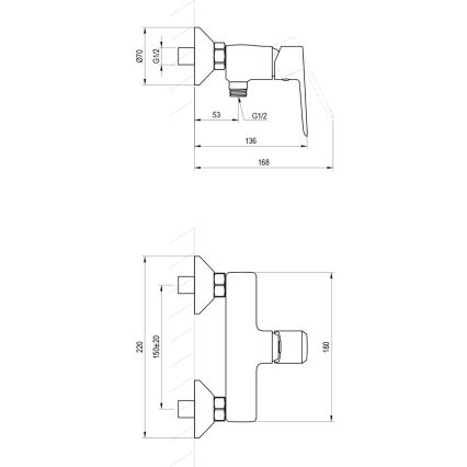Ravak X070474 - Miješalica za tuš LIFE polirani krom