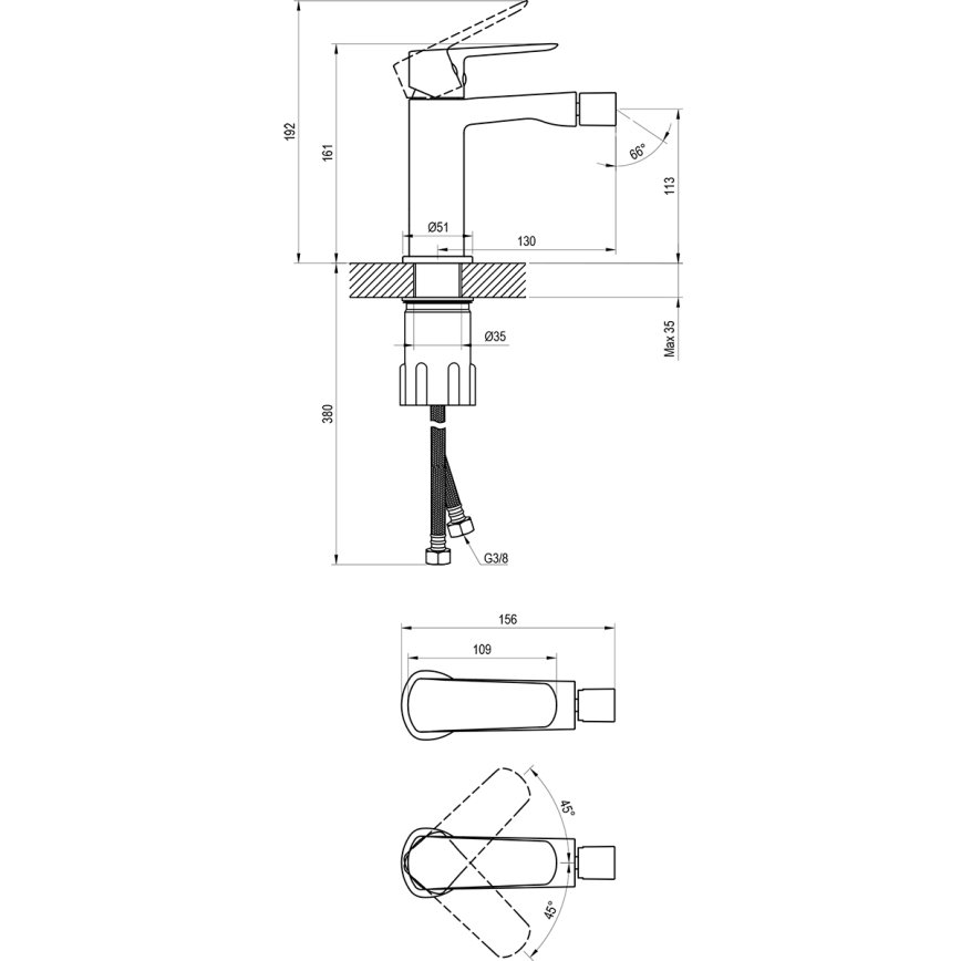 Ravak X070475 - Miješalica za bide LIFE, sjajni krom