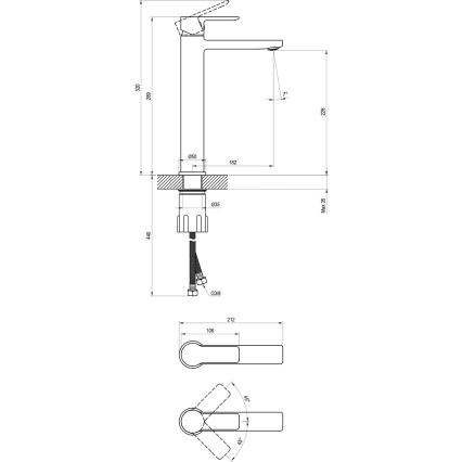 Ravak X070484 - Slavina za umivaonik SOLAR 29 cm, sjajni krom