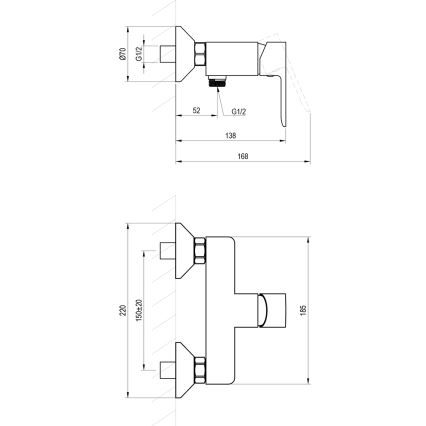Ravak X070492 - Tuš miješalica SOLAR crna