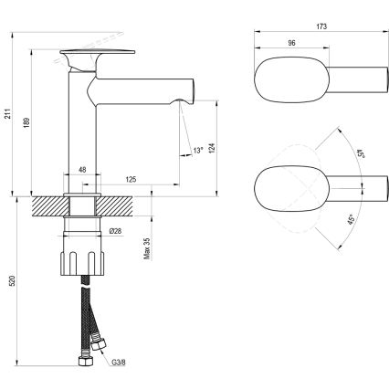 Ravak X070565 - Umivaonička baterija SPRING 18,9 cm bijela