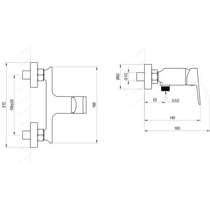 Ravak X070655 - Miješalica za tuš PLAN brušeni grafit