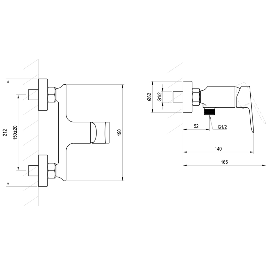 Ravak X070655 - Miješalica za tuš PLAN brušeni grafit
