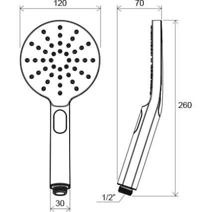Ravak X07P233 - Ručna tuš ručica s gumbom FLAT, sjajni krom