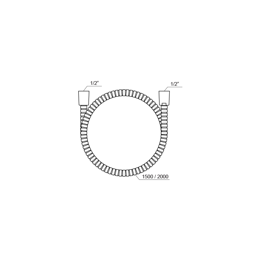 Ravak X07P340 - Tuš crijevo 150 cm sjajni krom