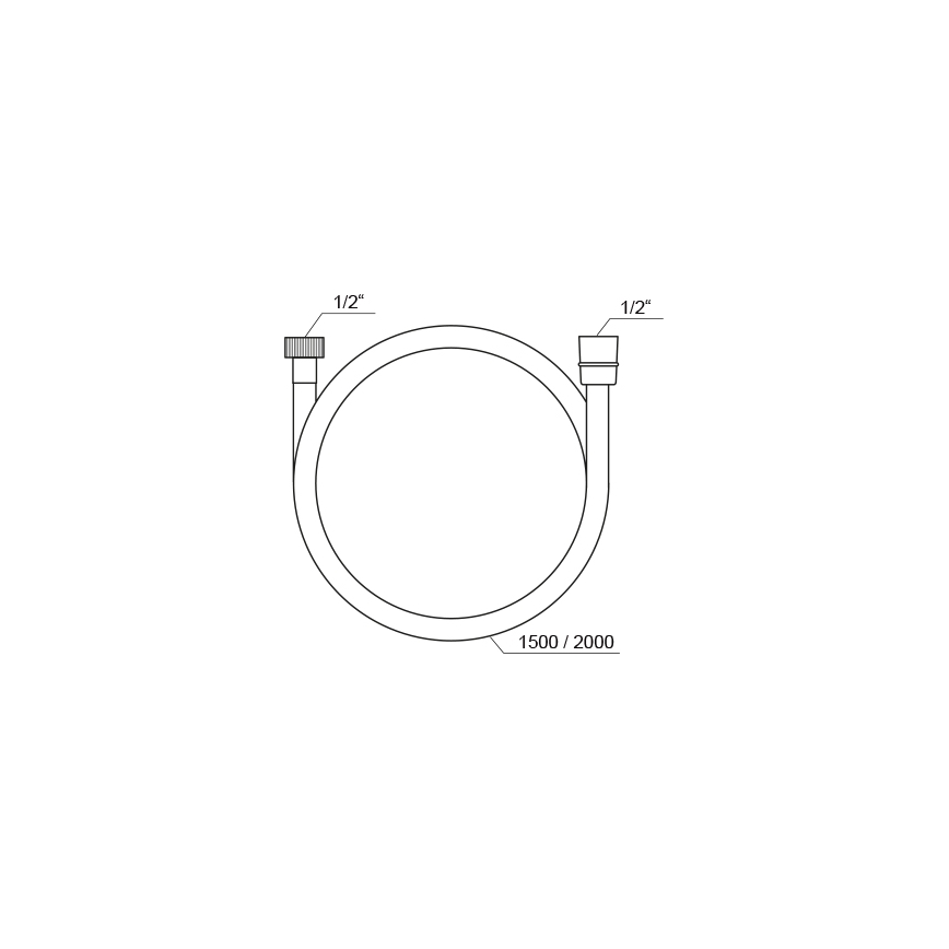 Ravak X07P568 - Plastično tuš crijevo 150 cm, crno