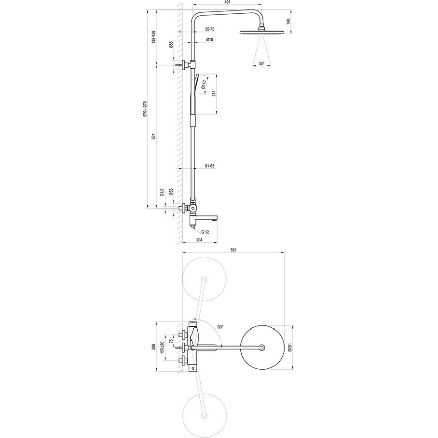 Ravak X07P642 - tuš set s miješalicom, sjajni krom