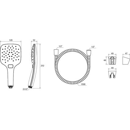 Ravak X07S010 - Set za tuširanje, sjajni krom