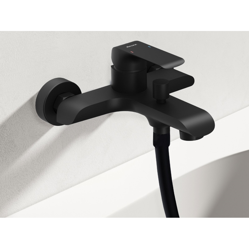 Ravak X07S114 - Set za kadu s miješalicom FLAT, mat crne boje