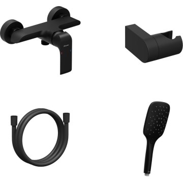 Ravak X07S116 - Set za tuširanje s miješalicom FLAT, mat crne boje