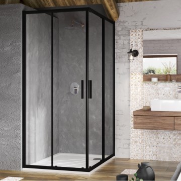 Ravak X1LM70300Z1 - Četverodijelna kutna tuš-kabina BLIX SLIM 90x90 cm crna