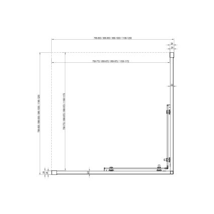 Ravak X1LM70300Z1 - Četverodijelna kutna tuš-kabina BLIX SLIM 90x90 cm crna