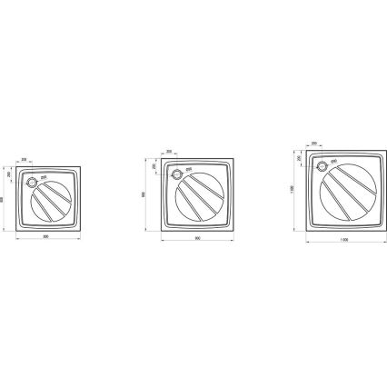Ravak XA037701010 - Kvadratna tuš-kada PERSEUS 90x90 cm bijela