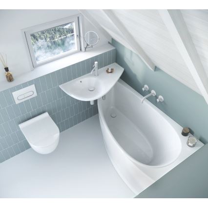 Ravak XJ1P1100000 - Zidni umivaonik AVOCADO 85x45 cm lijevani mramor/bijela