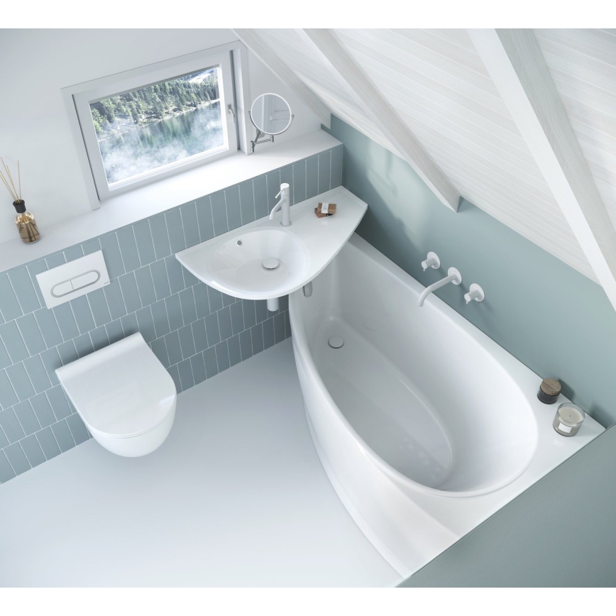 Ravak XJ1P1100000 - Zidni umivaonik AVOCADO 85x45 cm lijevani mramor/bijela