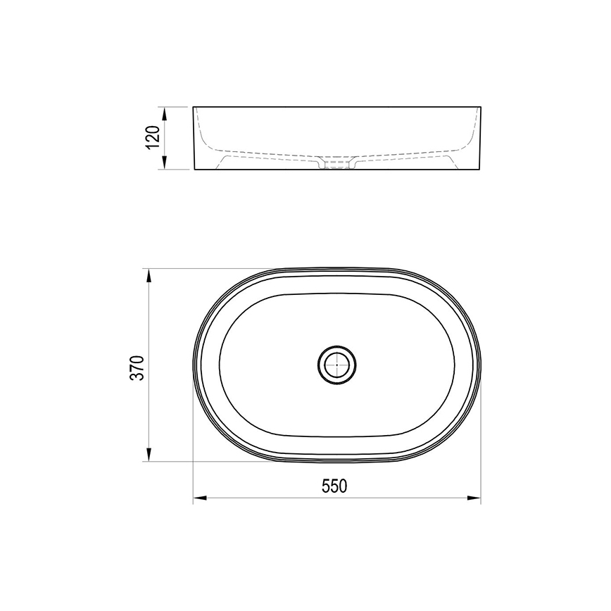 Ravak XJX01155001 - Umivaonik za ploču CERAMIC SLIM 55x37 cm keramika/bijela