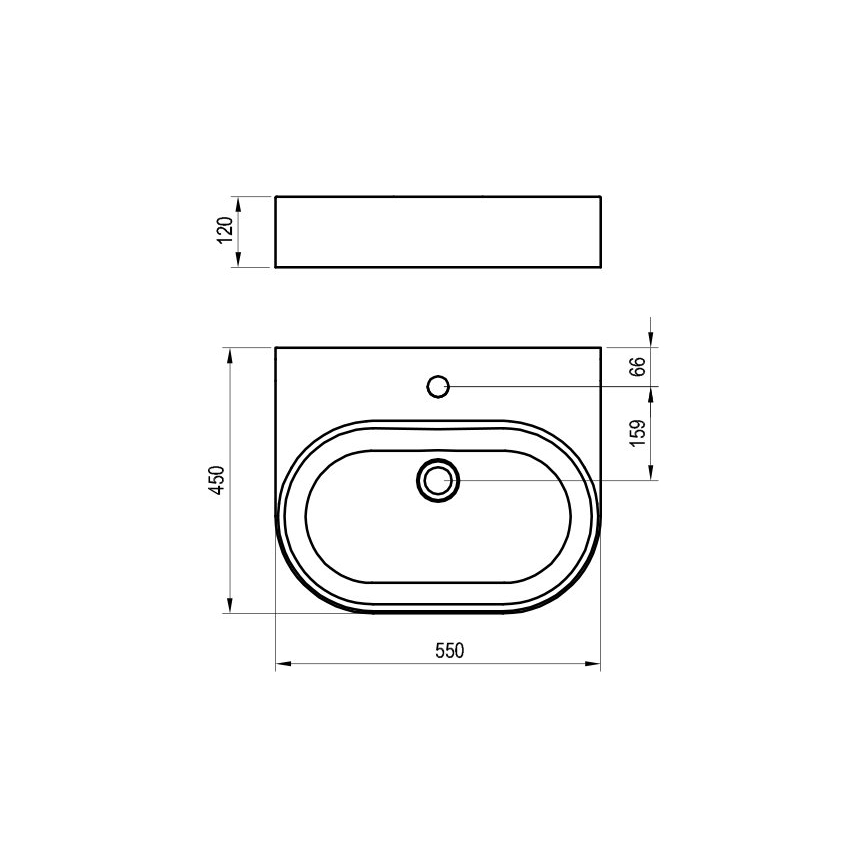 Ravak XJX01155004 - Nadgradni umivaonik CERAMIC SLIM 55x45 cm keramika/bijela