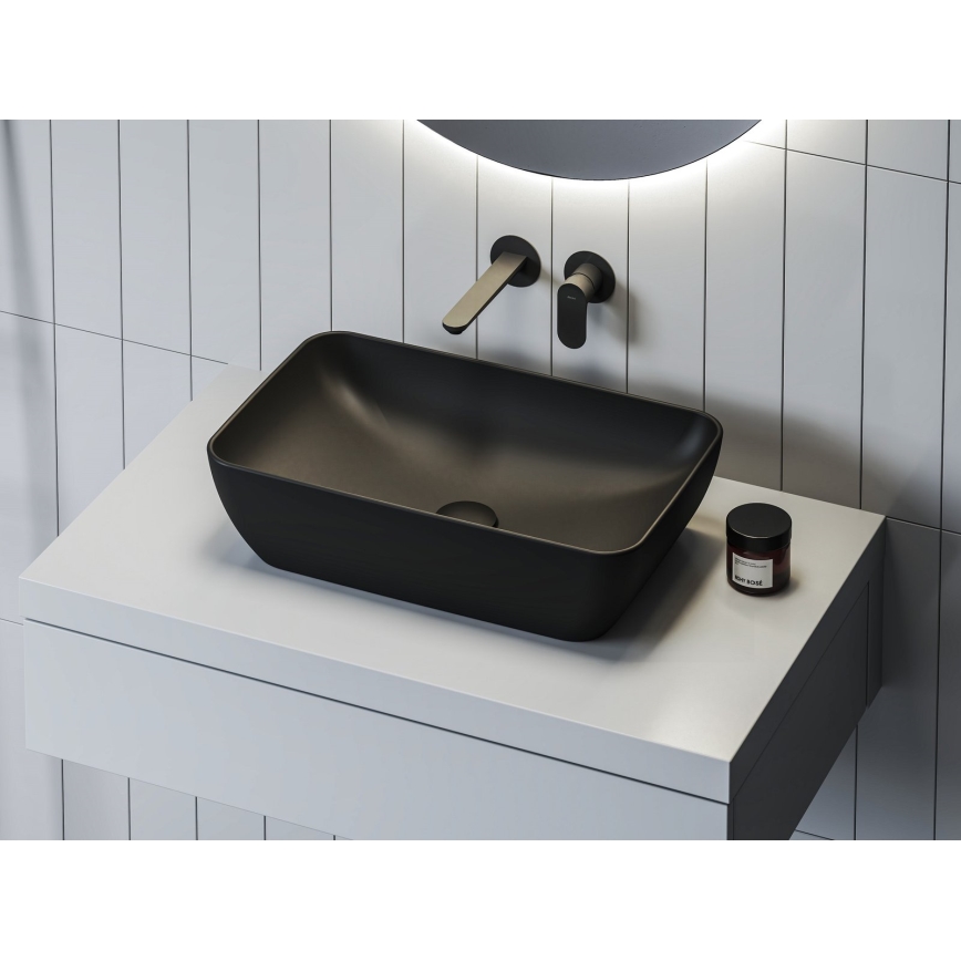 Ravak XJX0D150000 - Umivaonik za radnu ploču CERAMIC SLIM 50x31 cm keramika/crna