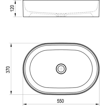 Ravak XJX0D155000 - Nadgradni umivaonik CERAMIC SLIM 55x37 cm keramika/crna