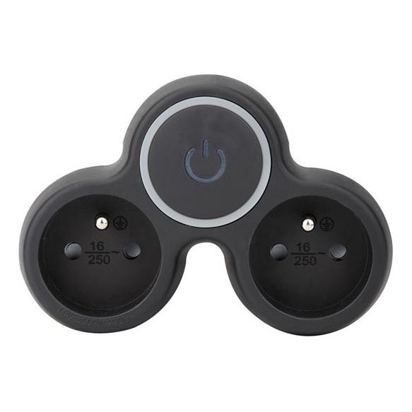 Razdjelna utičnica s prekidačem 2x 10A crna