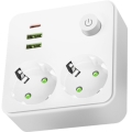 Razdjelna utičnica s prekidačem LINEA 2x230V + 3xUSB A/C SCHUKO bijela