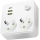 Razdjelna utičnica s prekidačem LINEA 2x230V + 3xUSB A/C SCHUKO bijela