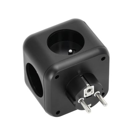 Razdjelna utičnica s prekidačem LINEA 3x230V + 4xUSB A/C crna