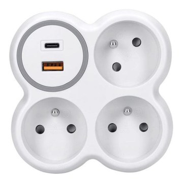 Razdjelnik 3x 16A + brzi USB-A i USB-C punjač 20W