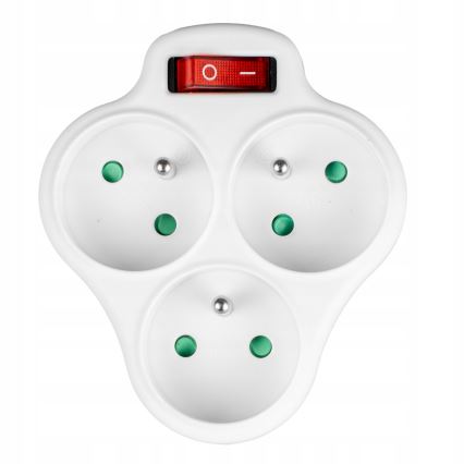 Razdjelnik s prekidačem, 3 utičnice